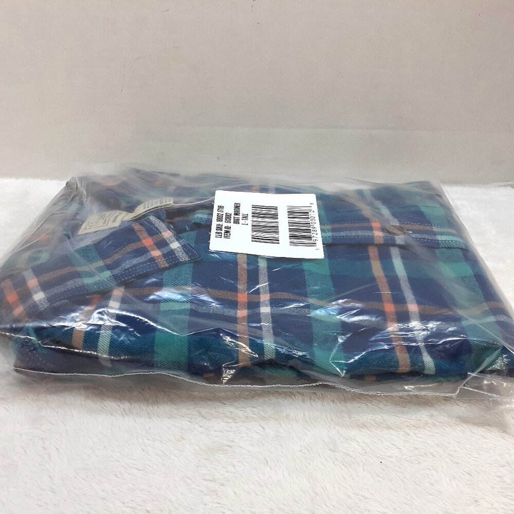 LL Bean Flannel Shirt Mens Long Sleeve L Tall Plaid Traditional Fit NWT Sealed - Picture 9 of 12